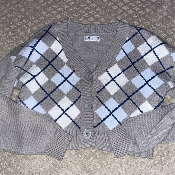 argyle cropped cardigan - Picture 1 of 3